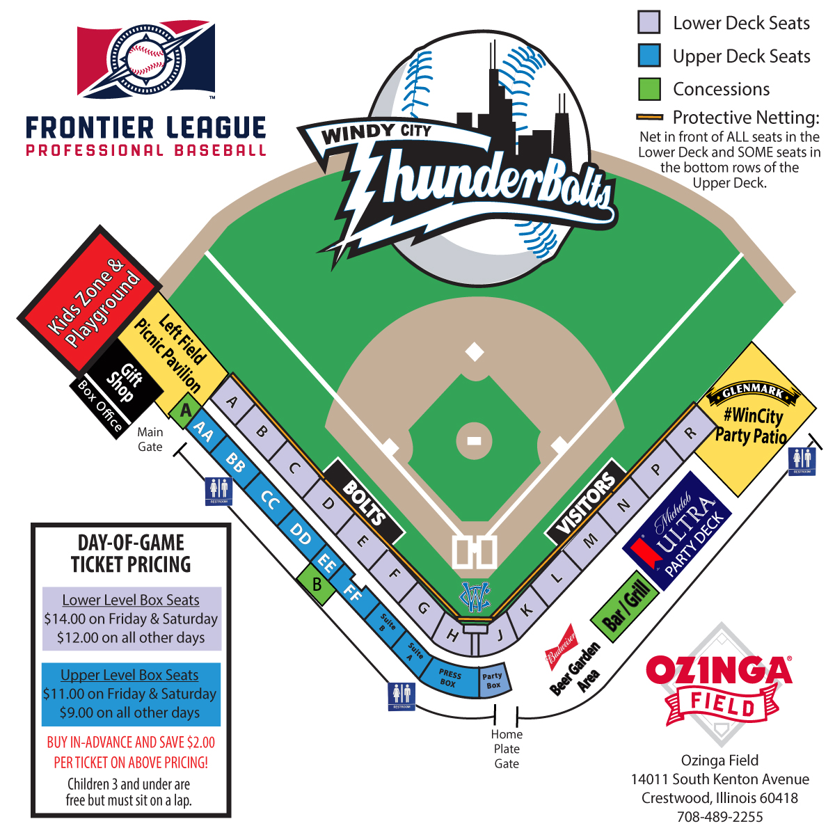 The Official Site Of The WC Thunderbolts: Seating Chart